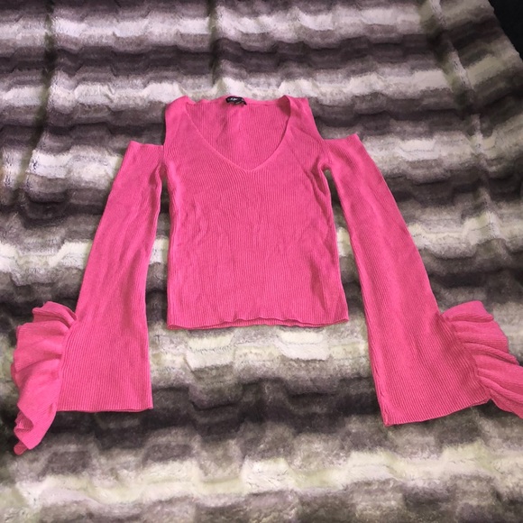 Express Ruffle Sleeve Cutout Sweater XS - Picture 3 of 5